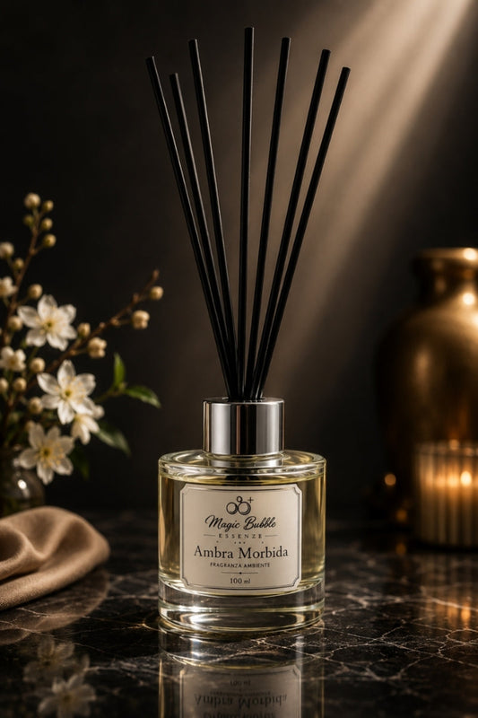 Diffusore Ambiente a Bastoncini Ambra Morbida – 100 ml