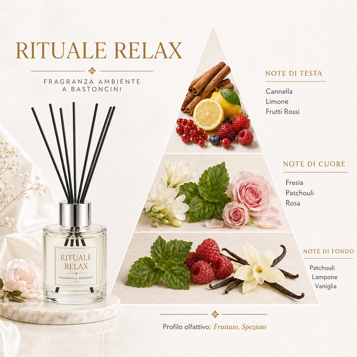 Diffusore Ambiente a Bastoncini Rituale Relax – 100 ml