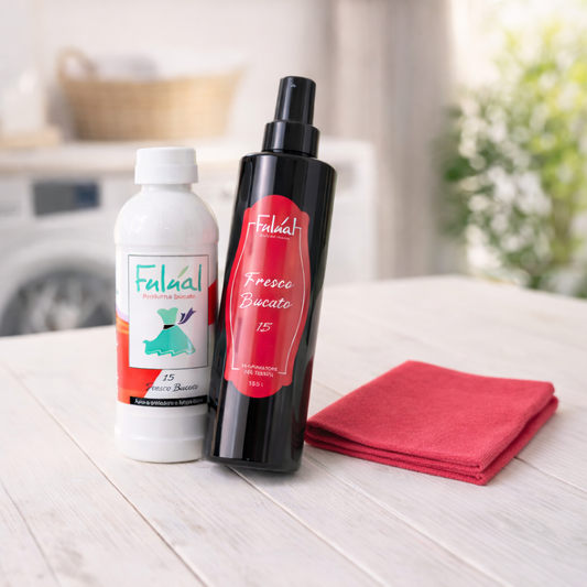 KIT OFFERTA Bucato Fresco N°15 – Essenza + Spray + Panno Magico