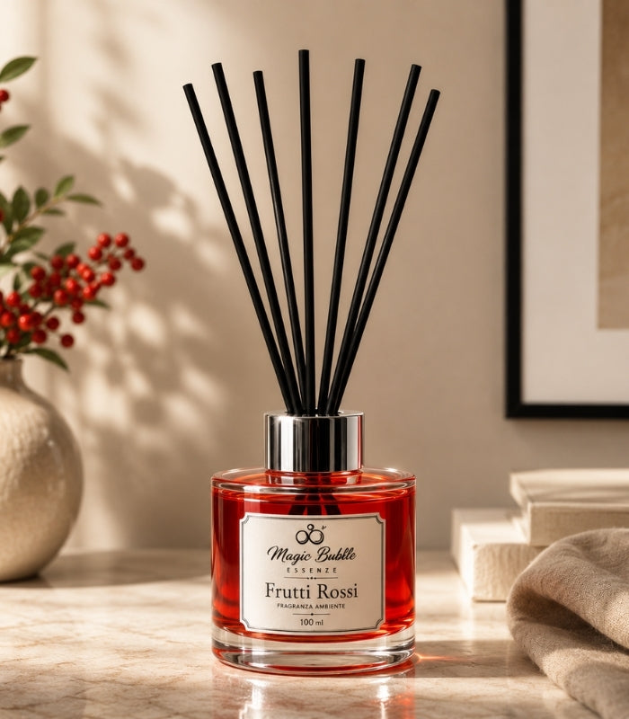 Diffusore Ambiente a Bastoncini Frutti Rossi – 100 ml
